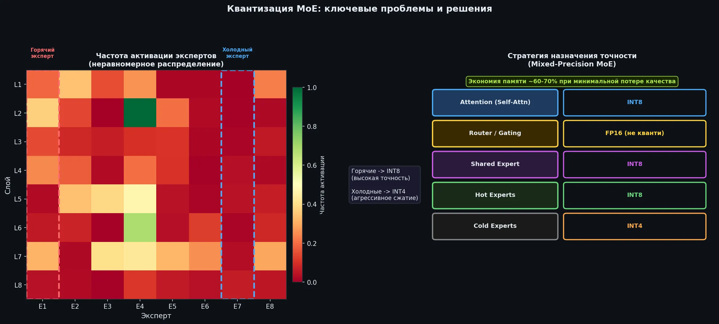 Квантизация MoE: частота активации и стратегия назначения точности